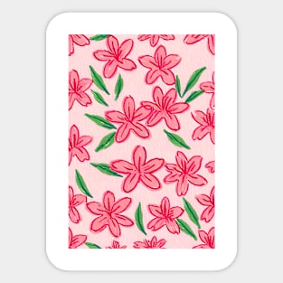 Pink Azalea flower pattern Sticker